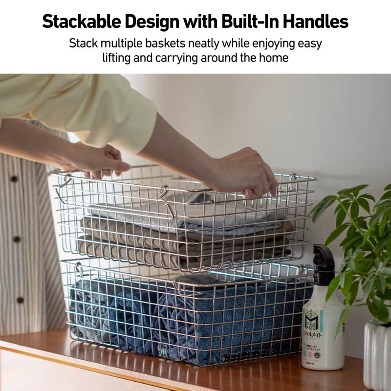 Stackable Stainless Steel Wire Storage Basket
