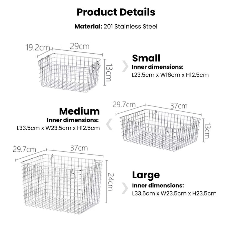 Stackable Stainless Steel Wire Storage Basket
