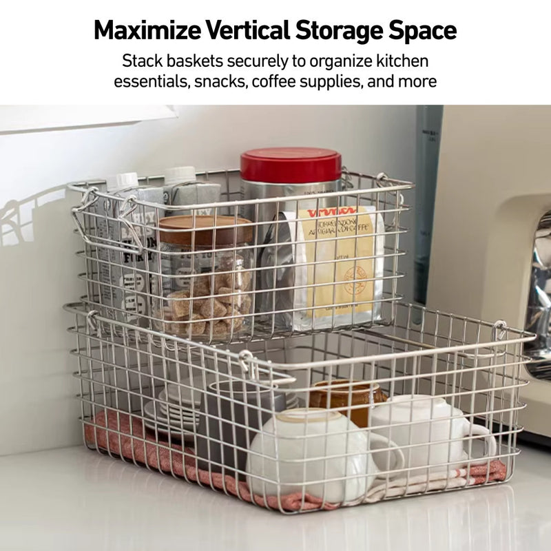Stackable Stainless Steel Wire Storage Basket