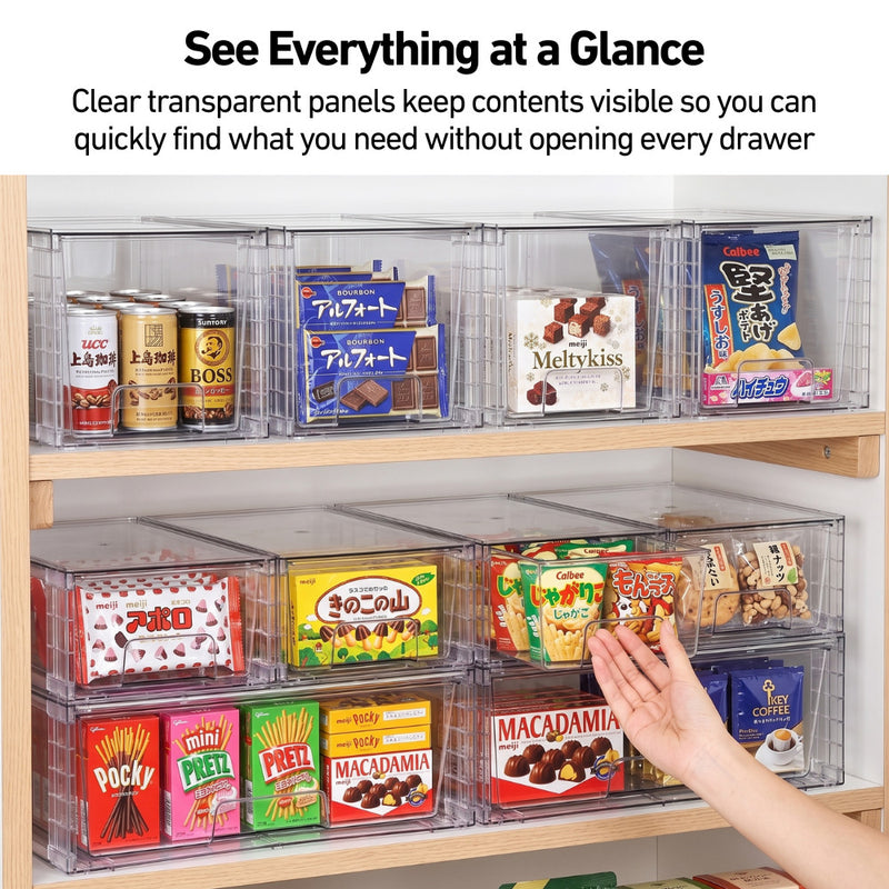 Clear Stackable Multipurpose Modular Drawers in 4 sizes