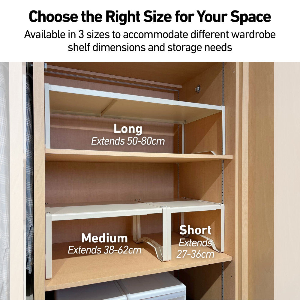Extendable Wardrobe Shelf Riser Wide