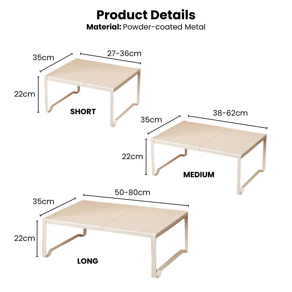 Extendable Wardrobe Shelf Riser Wide
