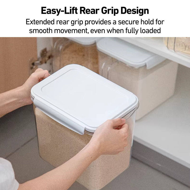 Food-Safe Clear Airtight Pantry Storage Box with Front Handle