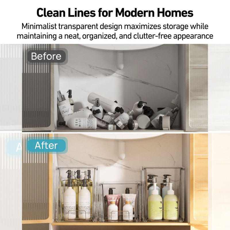 Clear Stackable Multipurpose Modular Drawers in 4 sizes