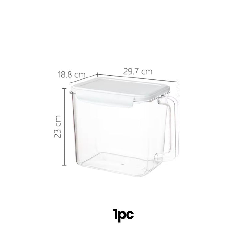 Food-Safe Clear Airtight Pantry Storage Box with Front Handle