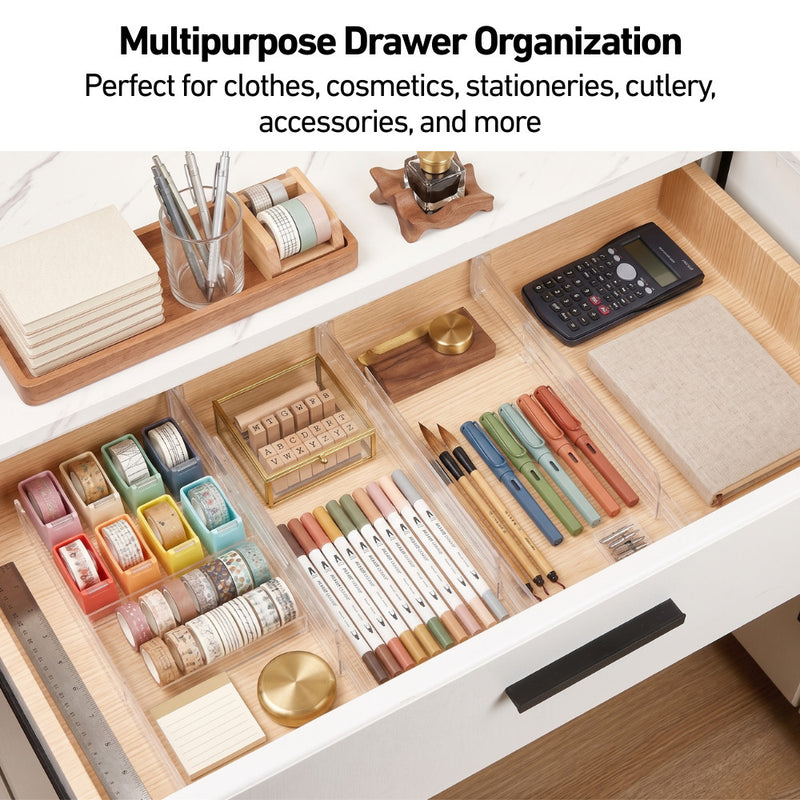 Clear Extendable Drawer Dividers for Easy Compartmentalisation