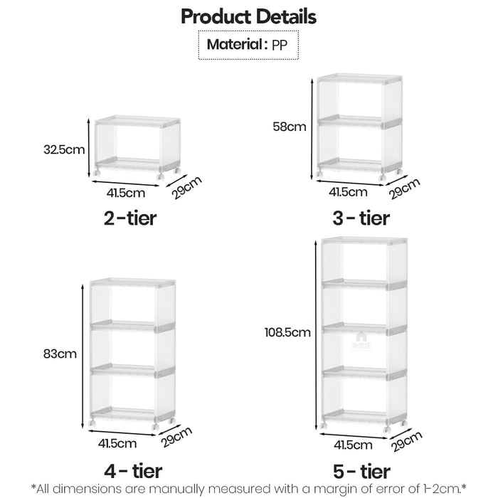 Easy-install Translucent Multipurpose Book Stand with Wheels
